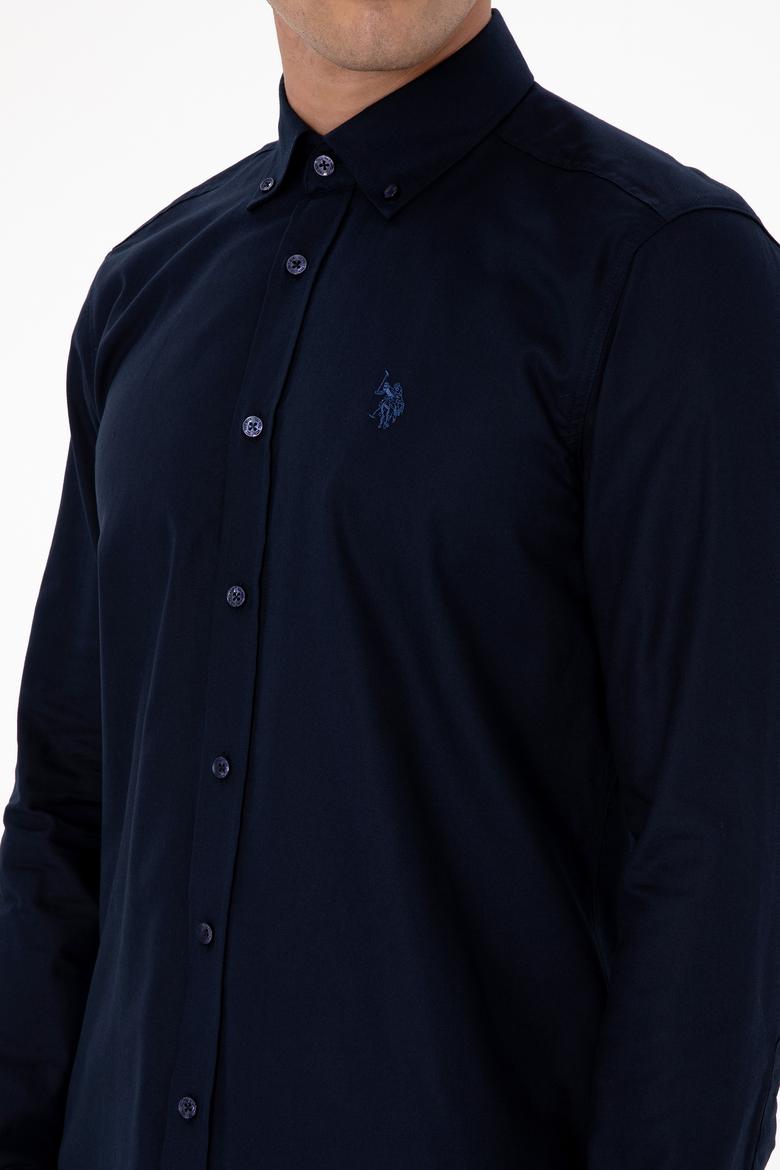 Erkek Lacivert Uzun Kollu Basic Gömlek - 50307674024