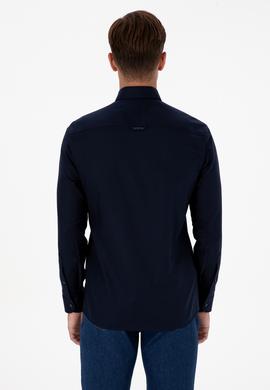 Erkek Lacivert Uzun Kollu Basic Gömlek - 50307674024