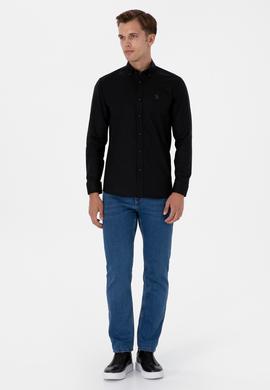 Erkek Siyah Uzun Kollu Basic Gömlek - 50307674057