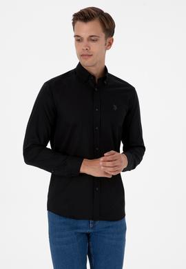 Erkek Siyah Uzun Kollu Basic Gömlek - 50307674057