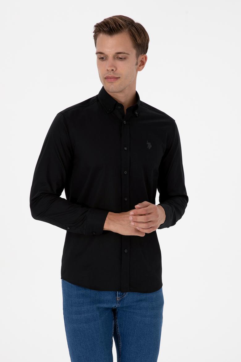 Erkek Siyah Uzun Kollu Basic Gömlek - 50307674057
