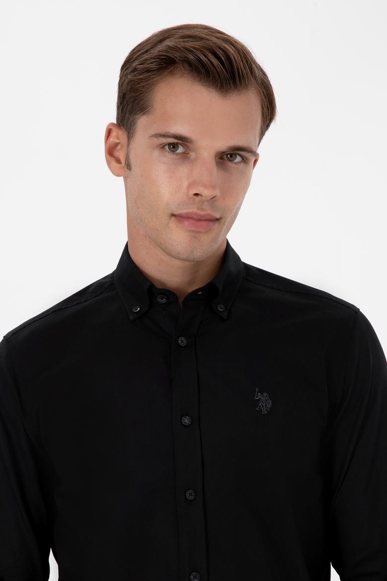 Erkek Siyah Uzun Kollu Basic Gömlek - 50307674057