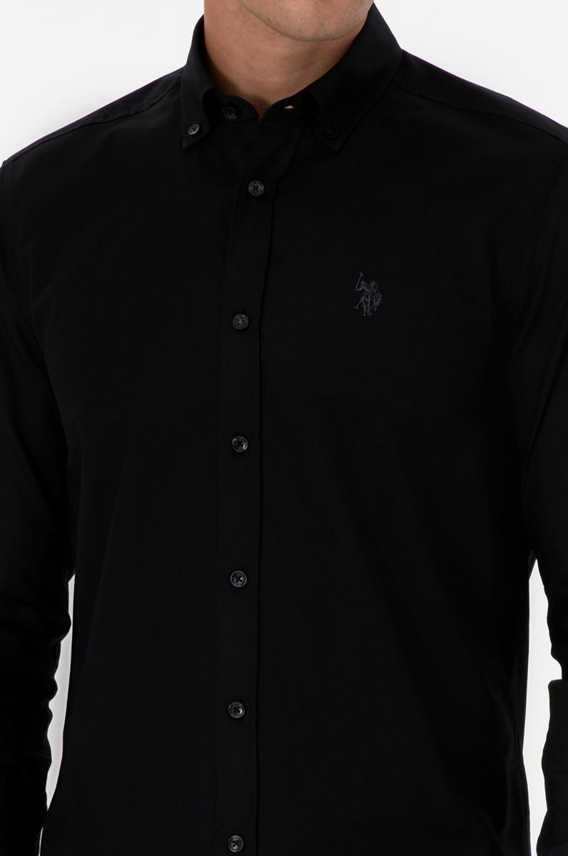 Erkek Siyah Uzun Kollu Basic Gömlek