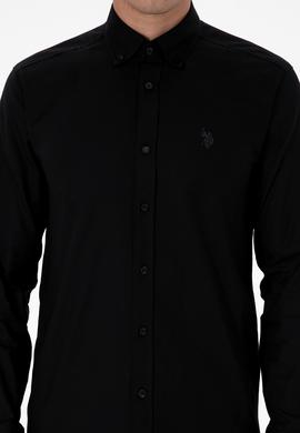 Erkek Siyah Uzun Kollu Basic Gömlek - 50307674057