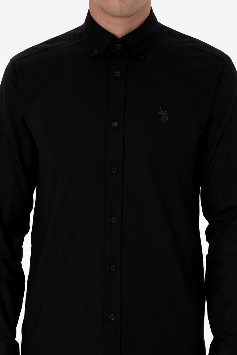 Erkek Siyah Uzun Kollu Basic Gömlek - 50307674057