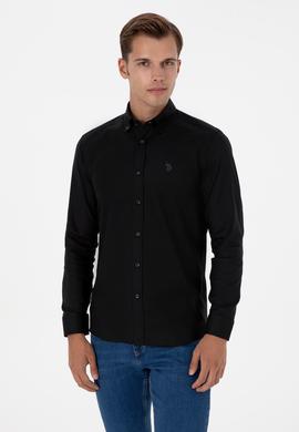 Erkek Siyah Uzun Kollu Basic Gömlek - 50307674057
