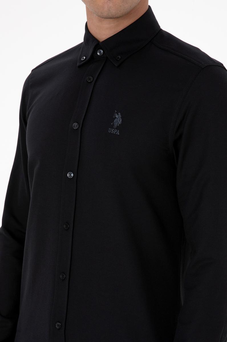 Erkek Siyah Uzun Kollu Basic Gömlek