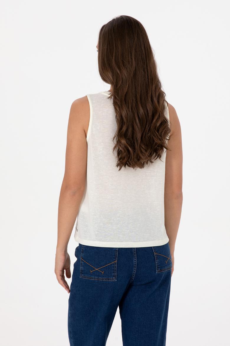 Kadın Krem Tişört - 50300747014