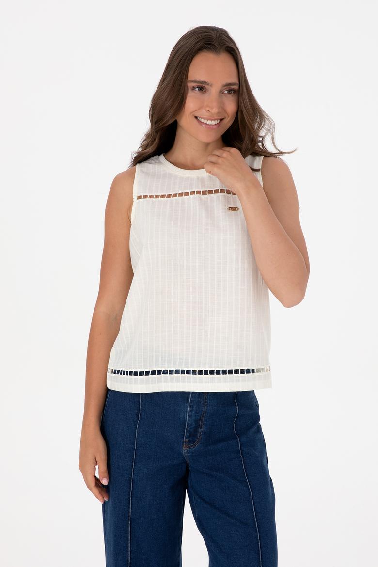 Kadın Krem Tişört - 50300747014