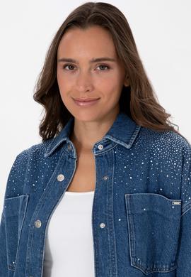 Kadın Mavi Jean Gömlek - 50312347012