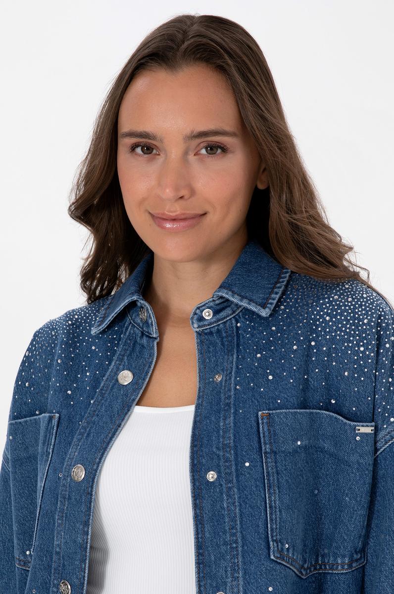 Kadın Mavi Jean Gömlek