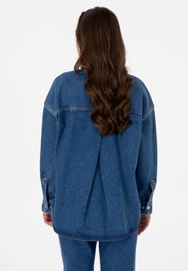 Kadın Mavi Jean Gömlek - 50312347012