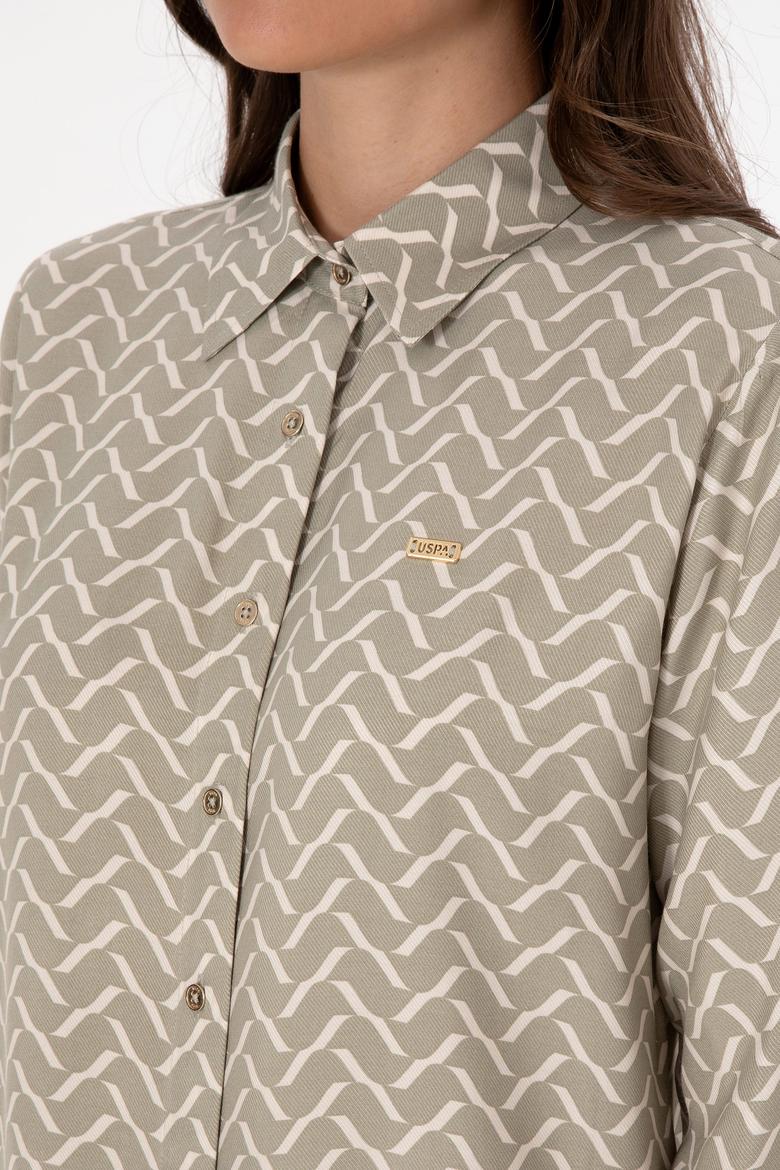 Kadın Açık Haki Uzun Kollu Gömlek - 50309025015