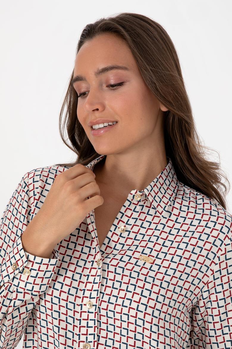 Kadın Krem Uzun Kollu Gömlek - 50308651012