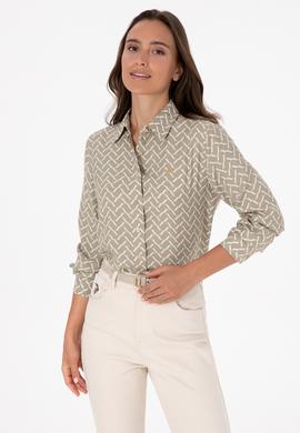 Kadın Açık Haki Uzun Kollu Gömlek - 50309025015