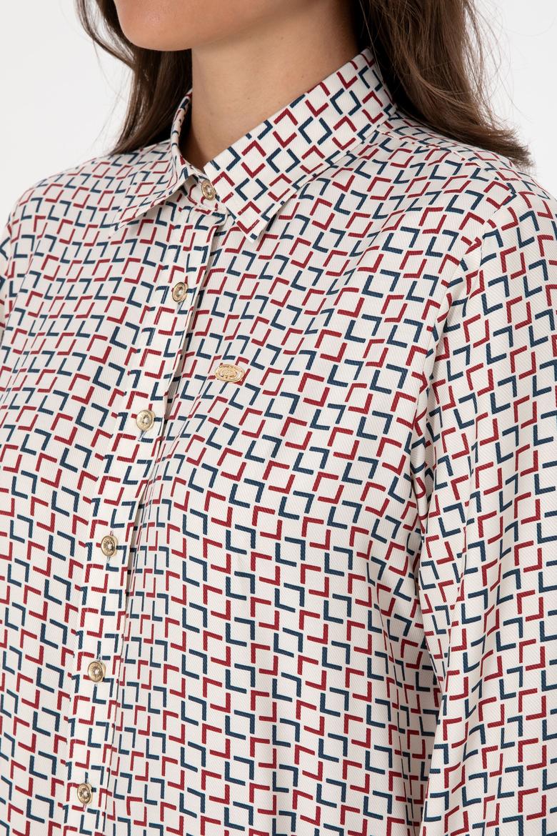 Kadın Krem Uzun Kollu Gömlek - 50308651012