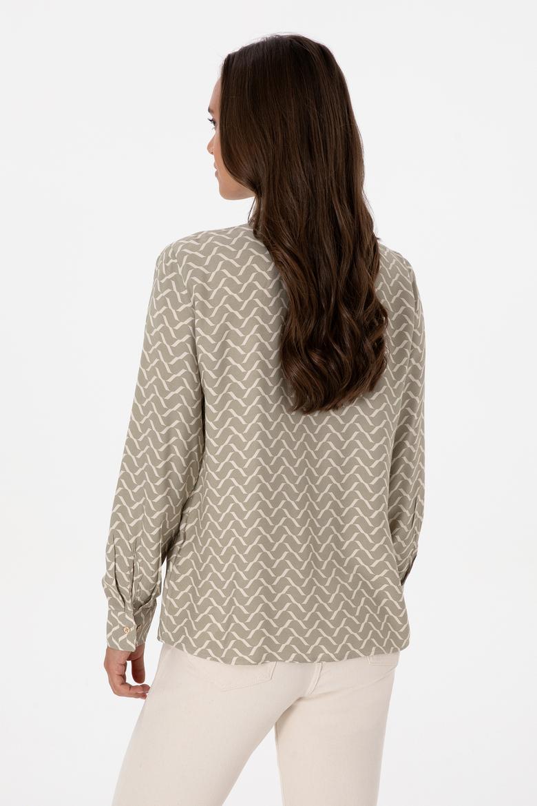 Kadın Açık Haki Uzun Kollu Gömlek - 50309025015