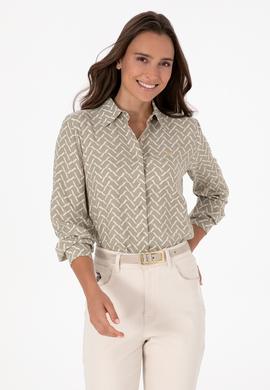 Kadın Açık Haki Uzun Kollu Gömlek - 50309025015