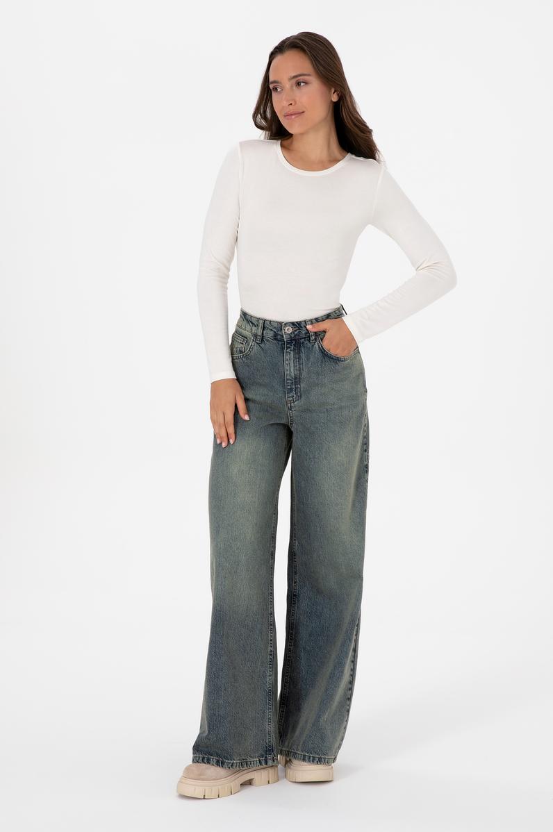 Kadın Yeşil Flare Fit Jean Pantolon