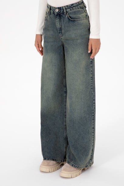 Kadın Yeşil Flare Fit Jean Pantolon