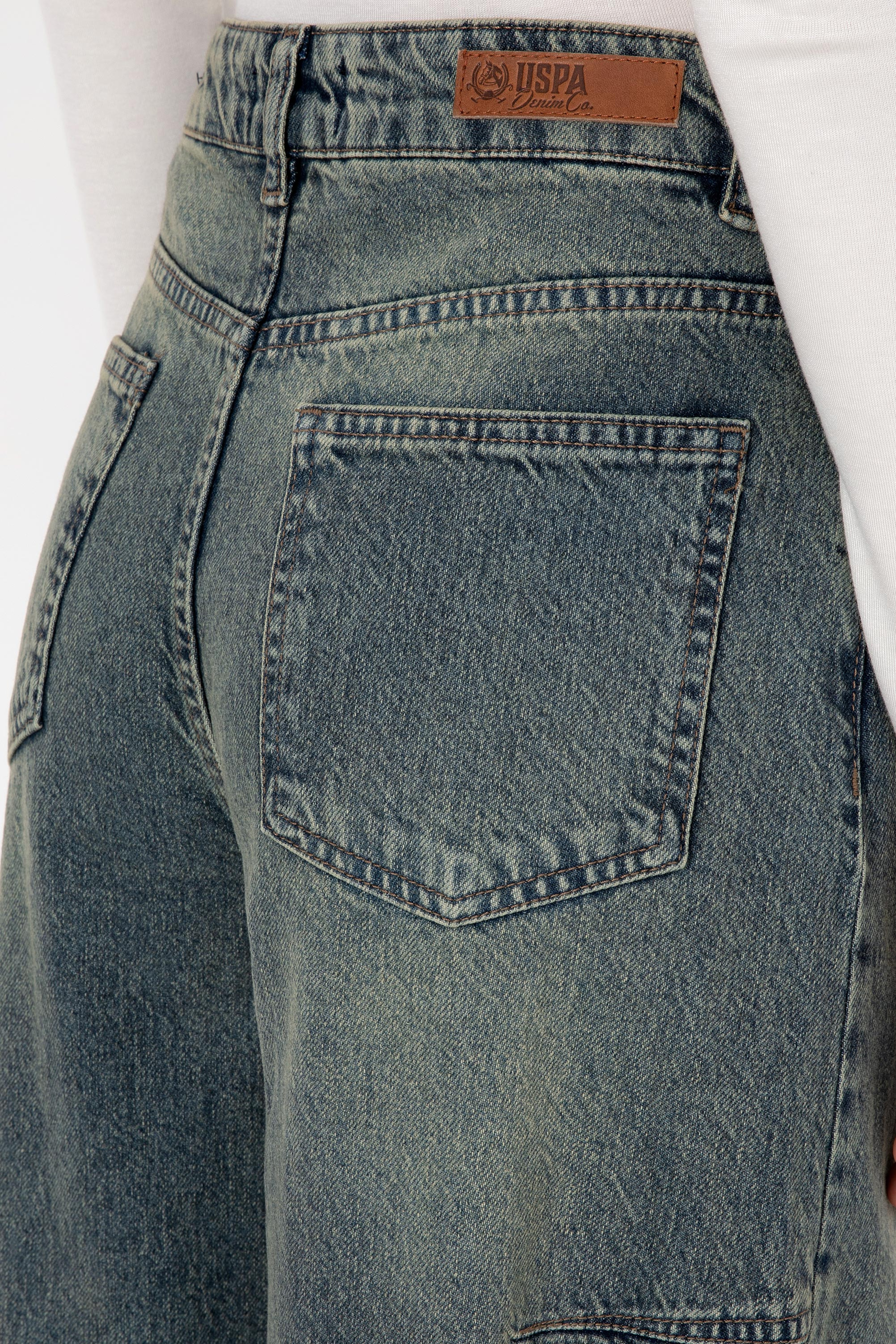 Kadın Yeşil Flare Fit Jean Pantolon - Image 6
