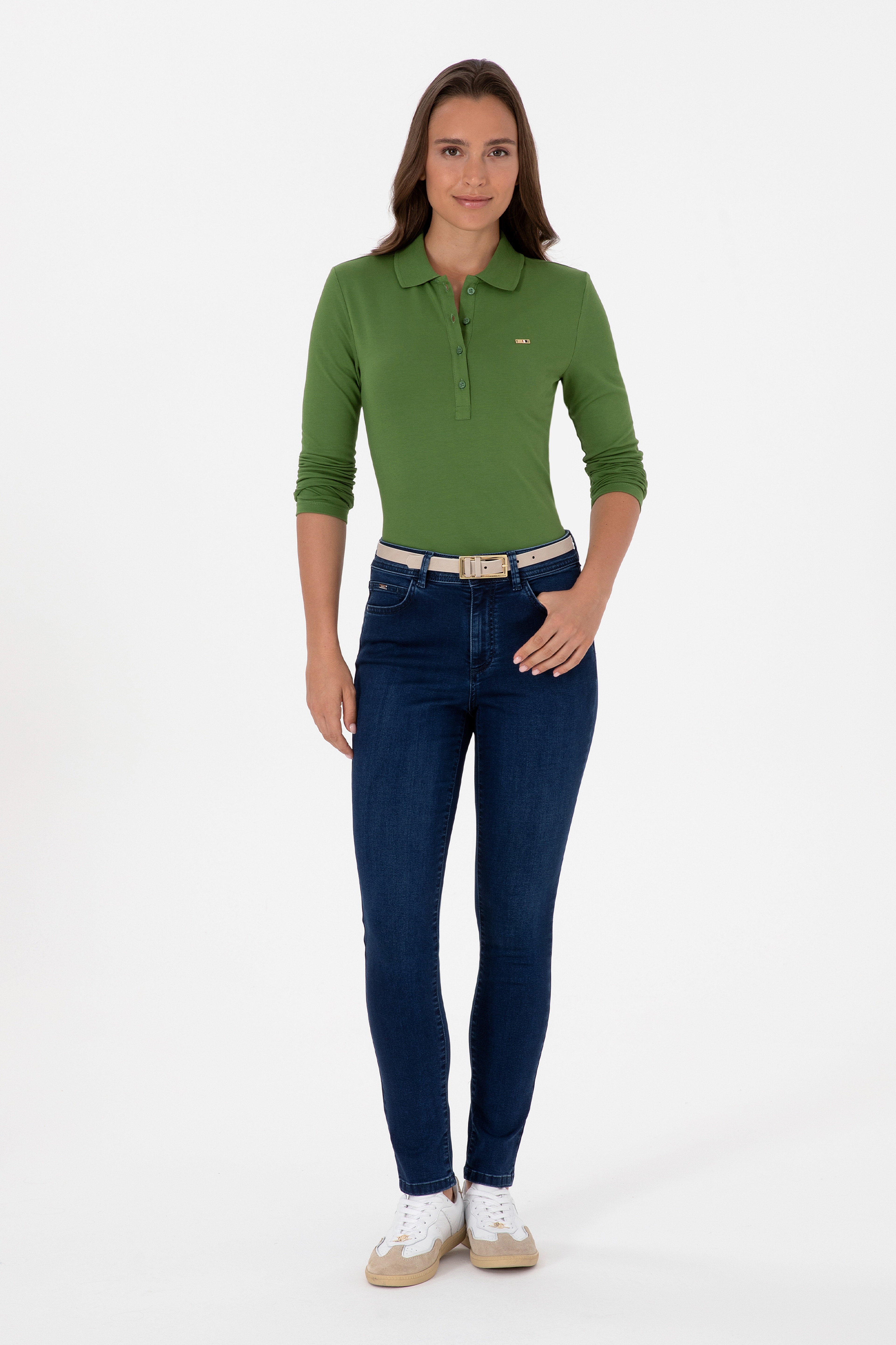 Kadın Koyu Mavi Toohpick Fit Jean Pantolon - Image 1