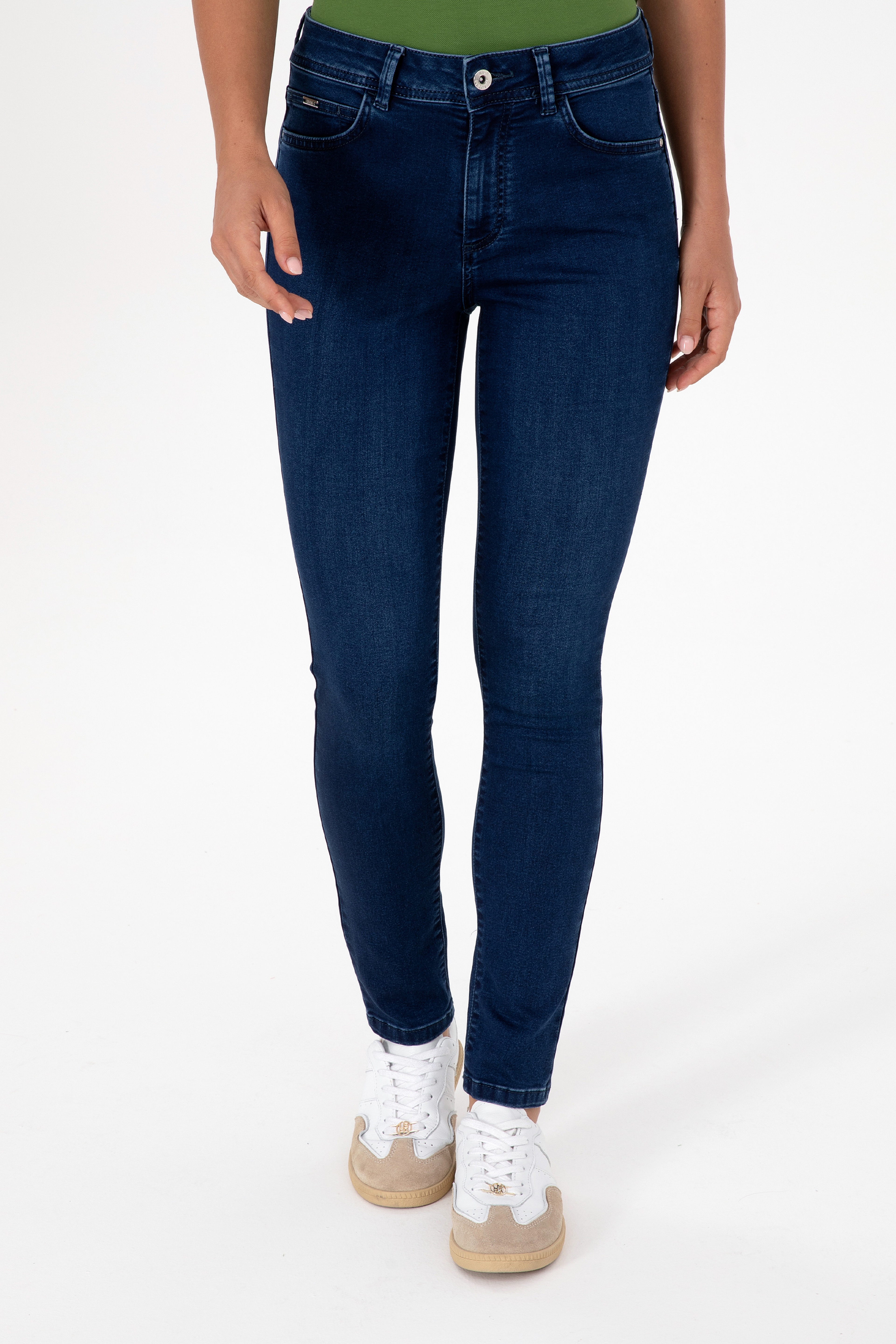 Kadın Koyu Mavi Toohpick Fit Jean Pantolon - Image 2