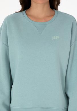 Kadın Mint Şardonlu Bisiklet Yaka Basic Sweatshırt - 50313586061