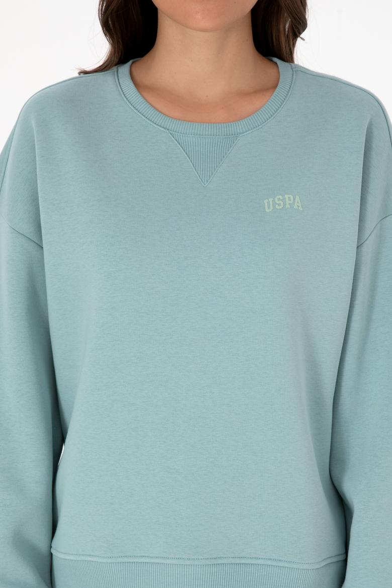 Kadın Mint Şardonlu Bisiklet Yaka Basic Sweatshırt - 50313586061