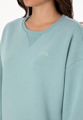 Kadın Mint Şardonlu Bisiklet Yaka Basic Sweatshırt - 50313586061