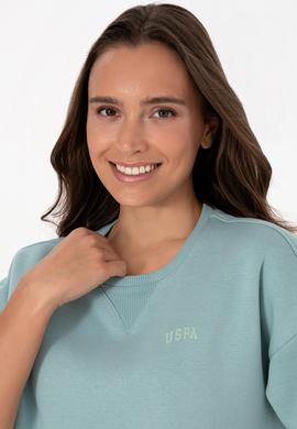 Kadın Mint Şardonlu Bisiklet Yaka Basic Sweatshırt - 50313586061