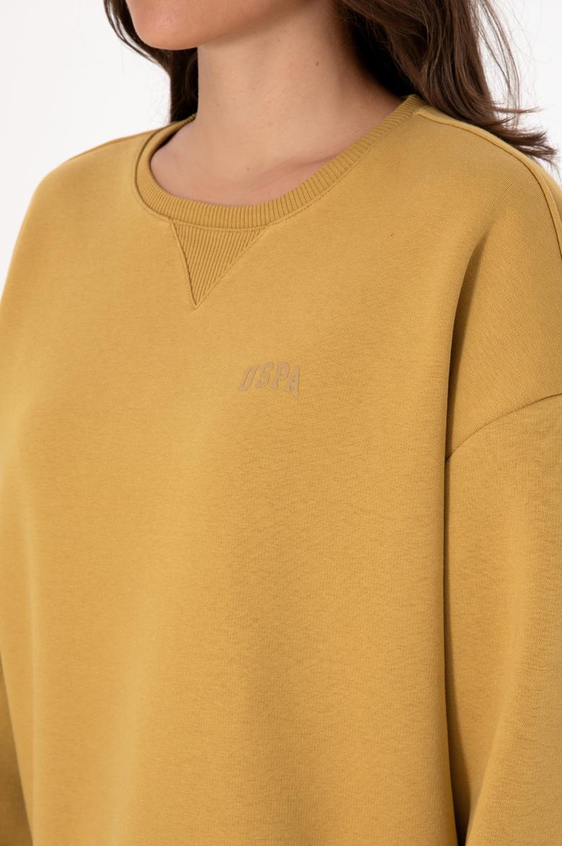 Kadın Camel Şardonlu Bisiklet Yaka Basic Sweatshırt