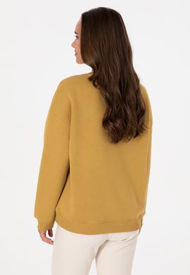 Kadın Camel Şardonlu Bisiklet Yaka Basic Sweatshırt - 50313586056