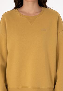 Kadın Camel Şardonlu Bisiklet Yaka Basic Sweatshırt - 50313586056