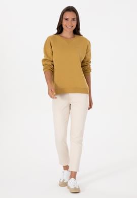 Kadın Camel Şardonlu Bisiklet Yaka Basic Sweatshırt - 50313586056