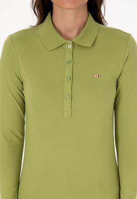 Kadın Fıstık Basic Polo Yaka Sweatshırt - 50313593103
