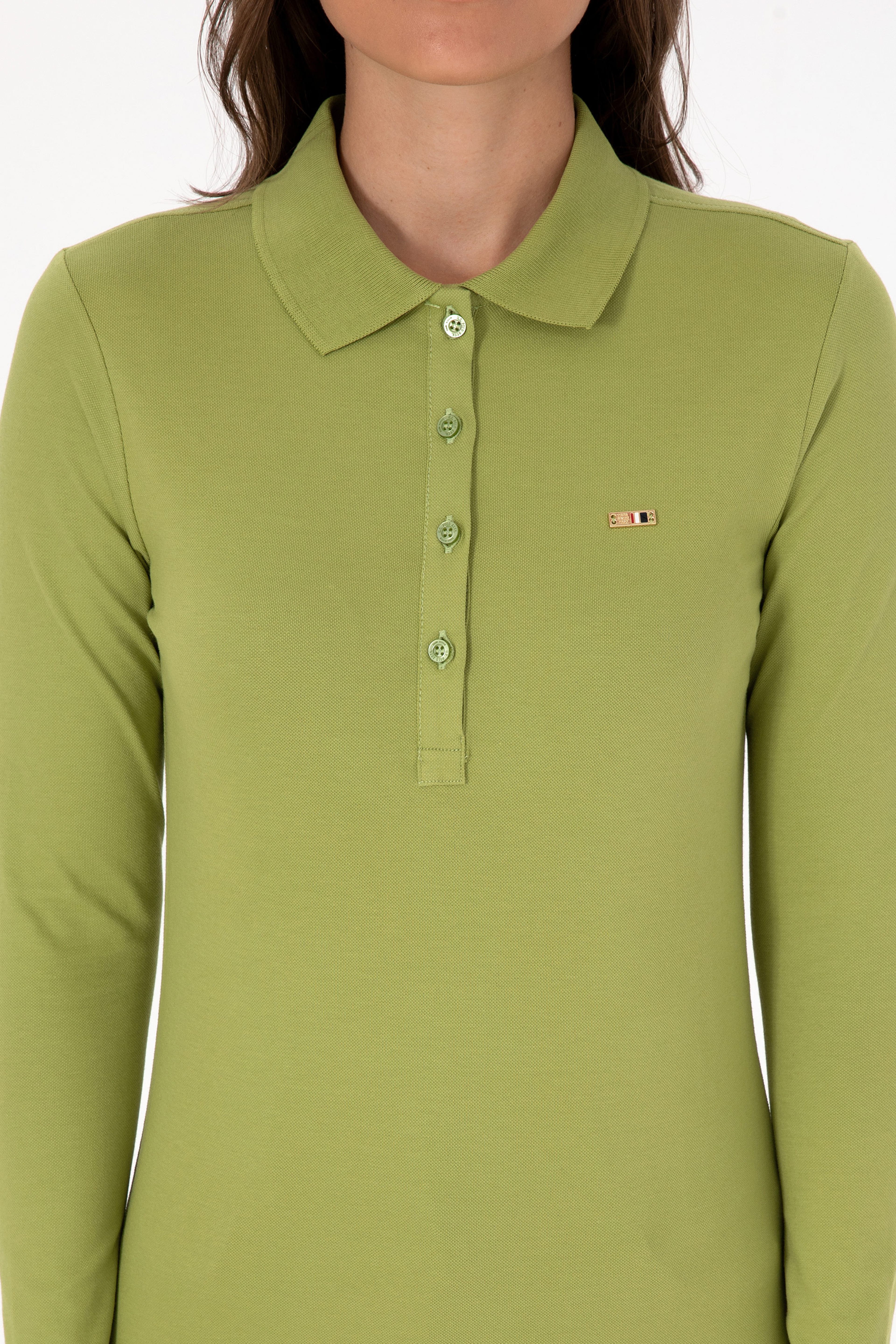 Kadın Fıstık Basic Polo Yaka Sweatshırt