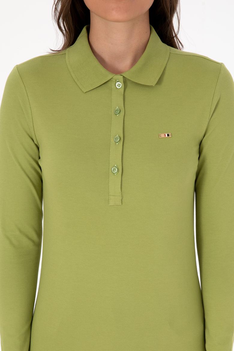Kadın Fıstık Basic Polo Yaka Sweatshırt - 50313593103