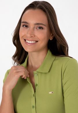 Kadın Fıstık Basic Polo Yaka Sweatshırt - 50313593103