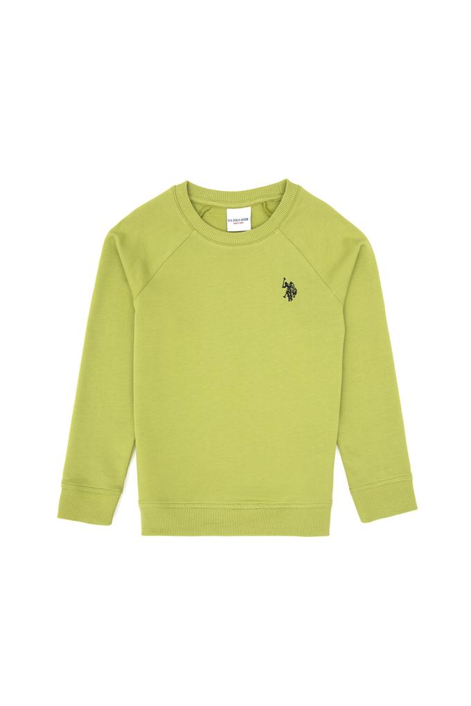 Erkek Çocuk Fıstık Yeşili Basic Bisiklet Yaka Sweatshirt
