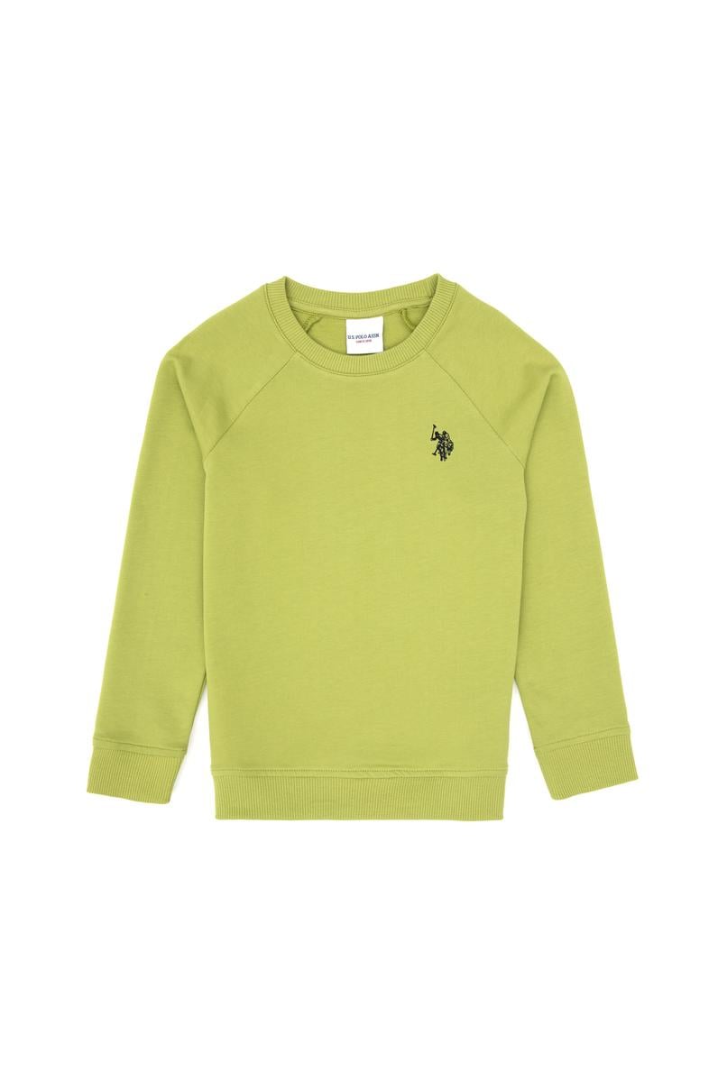 Erkek Çocuk Fıstık Yeşili Basic Bisiklet Yaka Sweatshirt