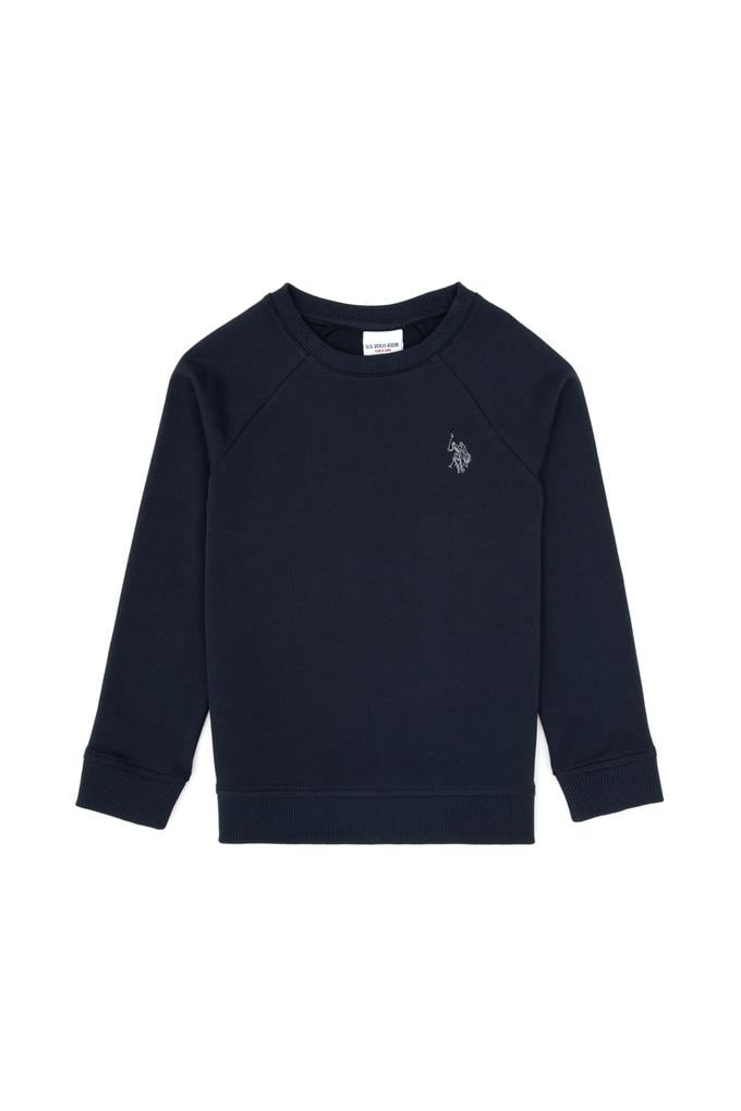 Erkek Çocuk Açık Lacivert Basic Bisiklet Yaka Sweatshirt