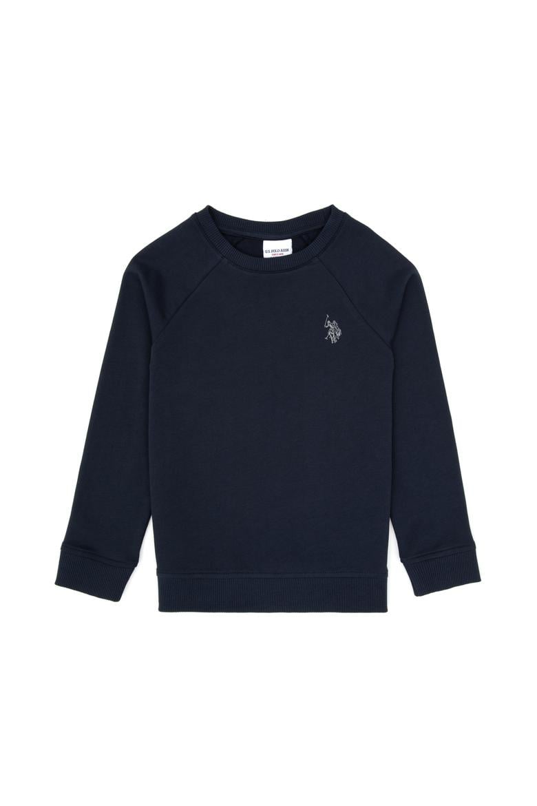 Erkek Çocuk Açık Lacivert Basic Bisiklet Yaka Sweatshirt