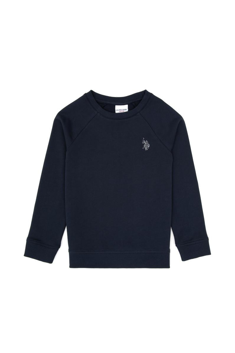 Erkek Çocuk Açık Lacivert Basic Bisiklet Yaka Sweatshirt