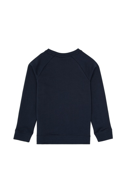 Erkek Çocuk Açık Lacivert Basic Bisiklet Yaka Sweatshirt