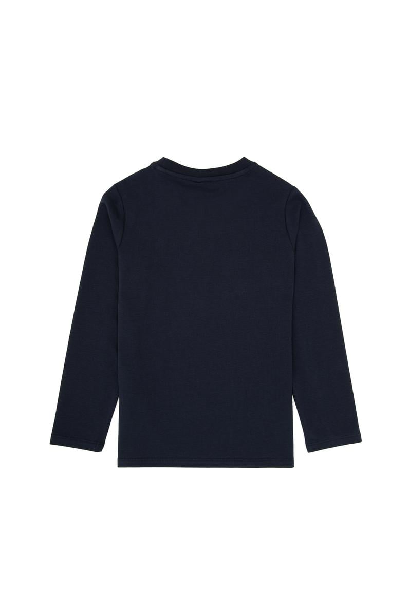 Erkek Çocuk Açık Lacivert Basic Bisiklet Yaka Sweatshirt