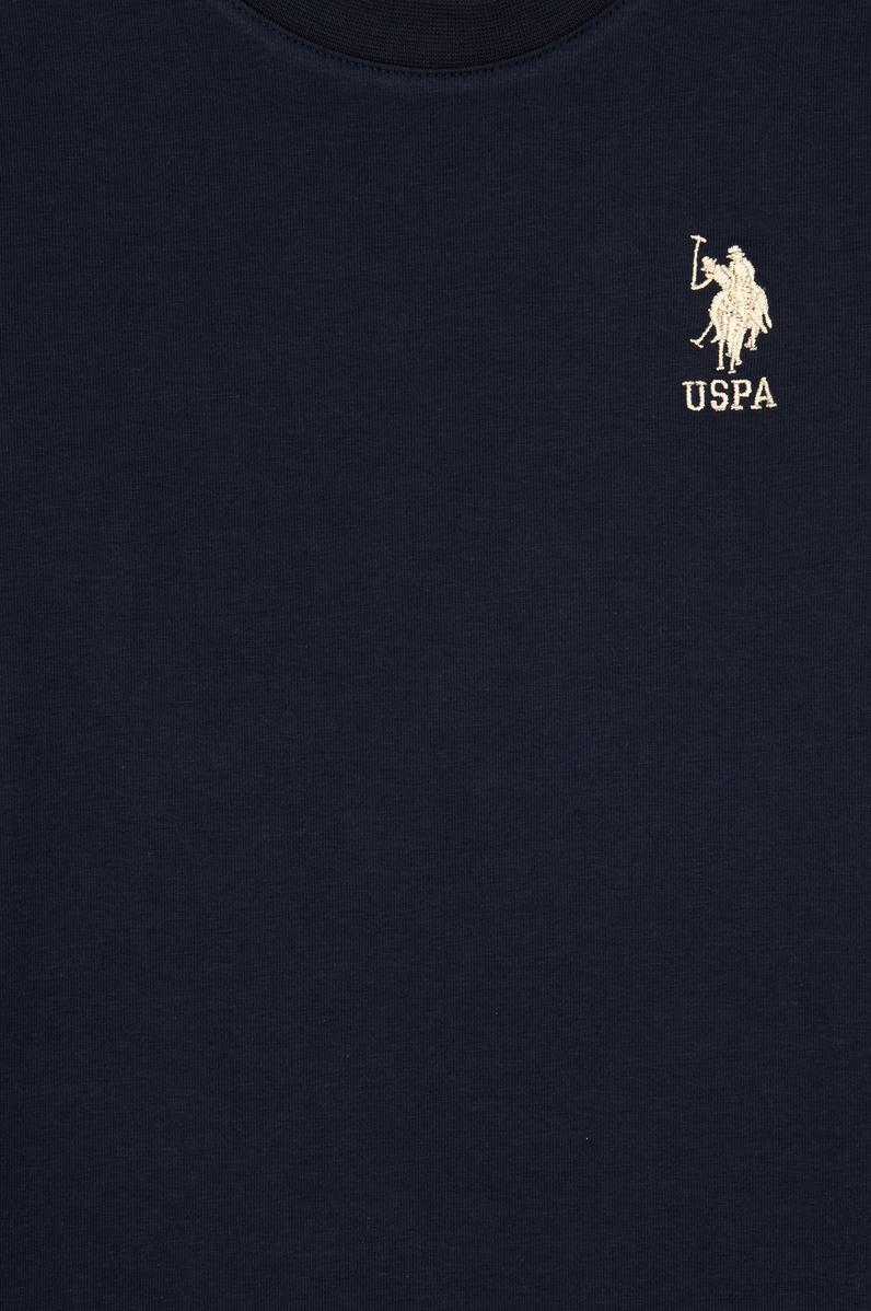 Erkek Çocuk Açık Lacivert Basic Bisiklet Yaka Sweatshirt