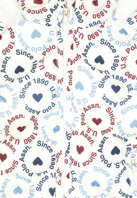 Kız Çocuk Krem Kalp Desenli Kapüşonlu Şişme Yelek - 50313176005