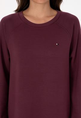 Kadın Bordo Modal Karışımlı Mini Boy Bisiklet Yaka Örme Elbise - 50313438029