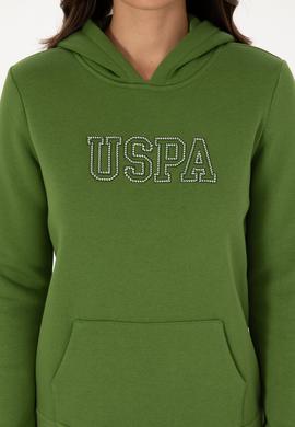 Kadın Yeşil Şardonlu Kapüşonlu Basic Sweatshirt - 50313566045